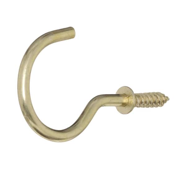 Everbilt 3 lbs. 1-1/2 in. Brass-Plated Cup Hook (25-Piece per Pack