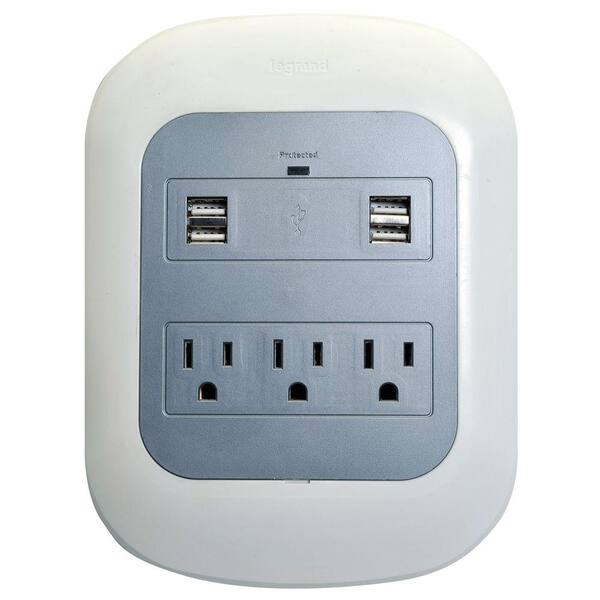 Legrand 3-Outlet Surge Protector Tap