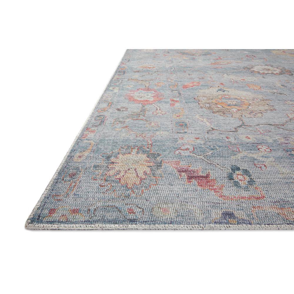 Blue Floral Oriental Synthetic Easy Care Rug 3'6" x 5'6"