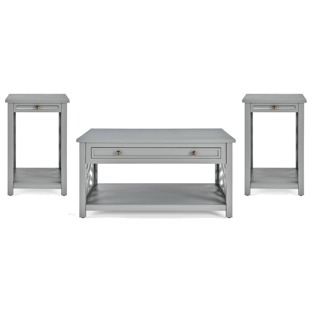 Coventry Gray Pine 3-Piece Coffee and End Table Set