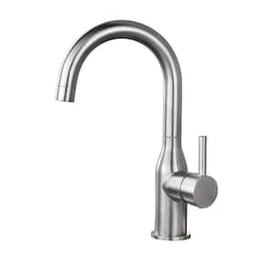 Single Handle Bar Sink  Faucet Deckplate Not Included in Brushed Nickel