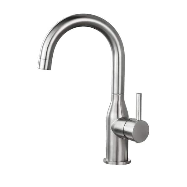 ALEASHA Single Handle Bar Sink  Faucet Deckplate Not Included in Brushed Nickel