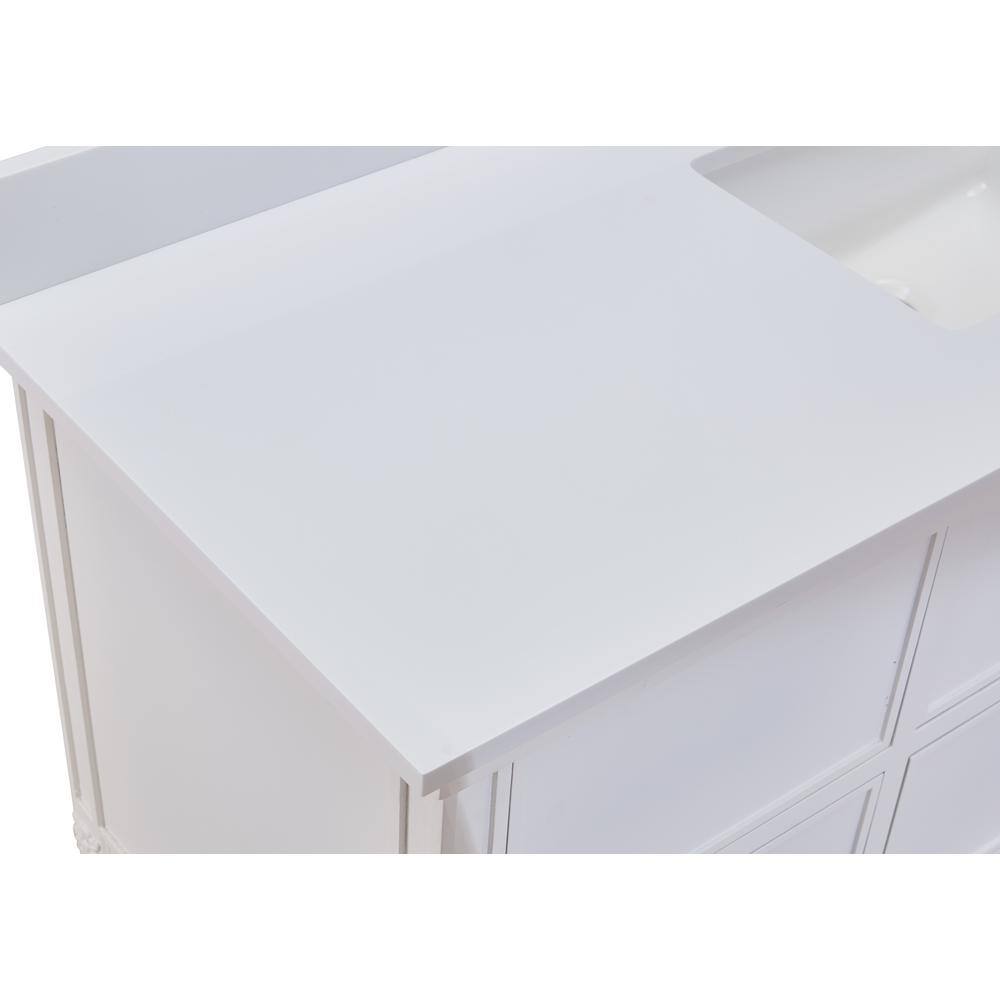 Milano White 61" Composite Stone Vanity Top with Sink