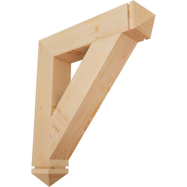 Ekena Millwork 5-1/2 in. x 36 in. x 32 in. Douglas Fir Traditional Arts and Crafts Smooth Bracket