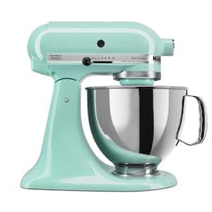 Artisan 5 qt. 10-Speed Ice Blue Stand Mixer With Flat Beater, 6-Wire Whip and Dough Hook Attachments