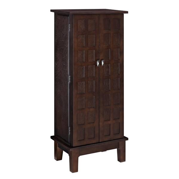 Powell Company Marga Mahogany Double Door Jewelry Armoire