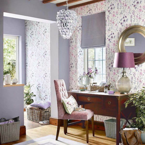 Laura Ashley Wild Meadow Pale Iris Wallpaper