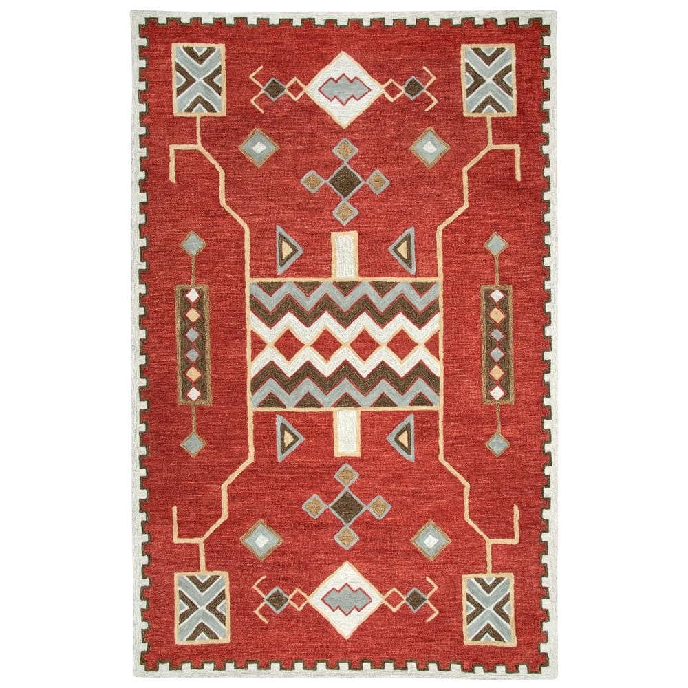 Durango Red/Multi-Color 8 ft. x 11 ft. Native American Area Rug