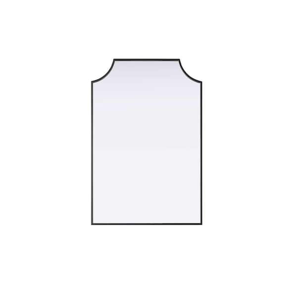 Black 24 in. W x 36 in. H Rectangle Wall Mirror