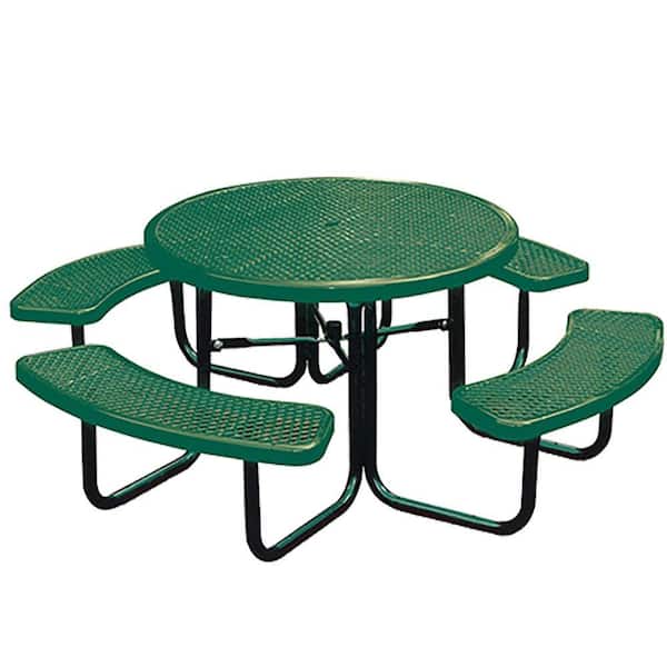 Unbranded Portable Green Diamond Commercial Park Round Picnic Table