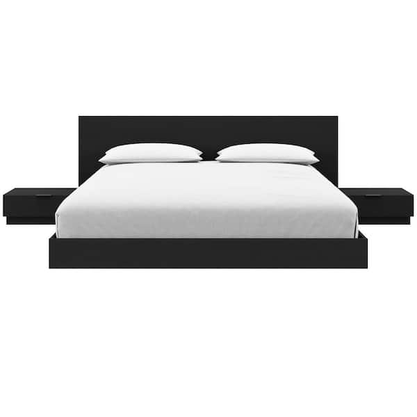 Nexera Satori 4 Piece Black Composite Queen Size Low Profile