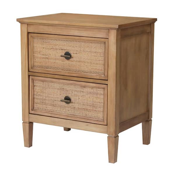 Home Decorators Collection - Marsden Patina Wood Finish 2-Drawer Cane Nightstand