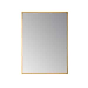 Viella 24 in. W x 32 in. H Rectangular Aluminum Framed Wall Bathroom Vanity Mirror in Gold