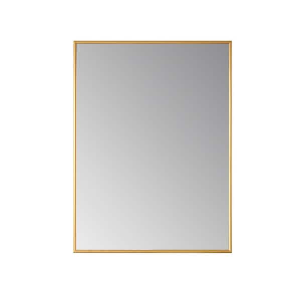 ROSWELL Viella 24 in. W x 32 in. H Rectangular Aluminum Framed Wall Bathroom Vanity Mirror in Gold