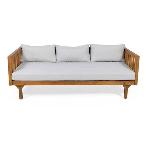 Unbranded 3 Seater PE Wicker Outdoor Garden Patio Furniture Couch with Grey Cushions for Patio, Garden, Backyard