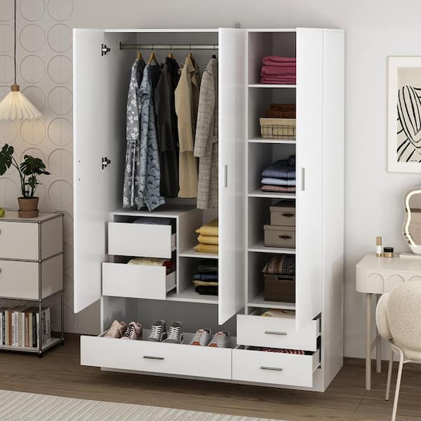 Bedroom armoire with shelves hotsell