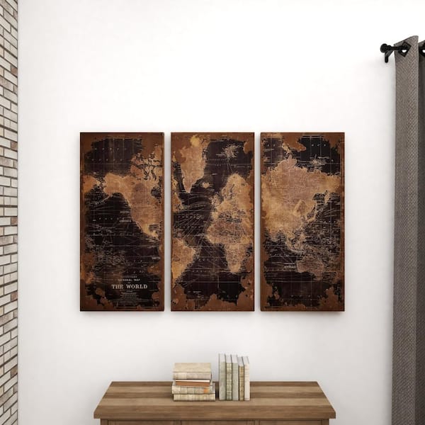 WOODEN.CITY Multi-Level Wooden Map of The World for Wall Matte Black XXL -  Handcrafted 3D Wooden World Map Wall Decor - 3D Wood World Map Wall Art 