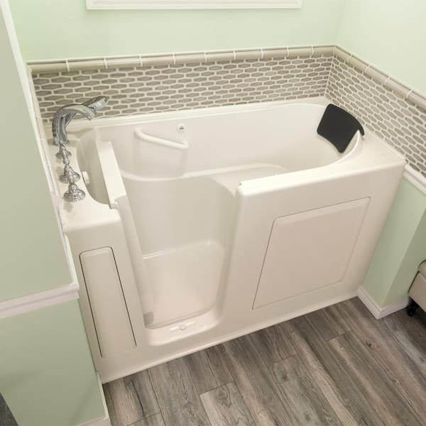 Gelcoat Premium Series 60 in. x 30 in. Left Hand Drain Walk-in Soaking Bathtub in Beige