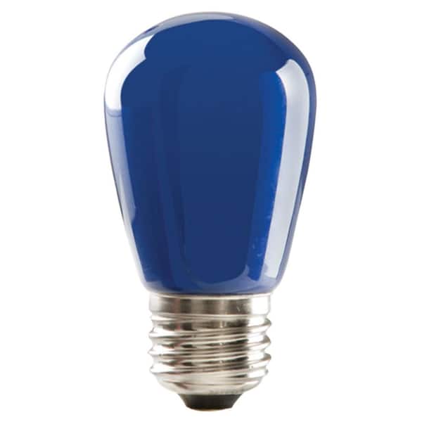 HALCO LIGHTING TECHNOLOGIES 11-Watt Equivalent 1.4-Watt S14 Dimmable LED Sign Light Bulb Blue IP65 Wet Location (25-Pack) 80518