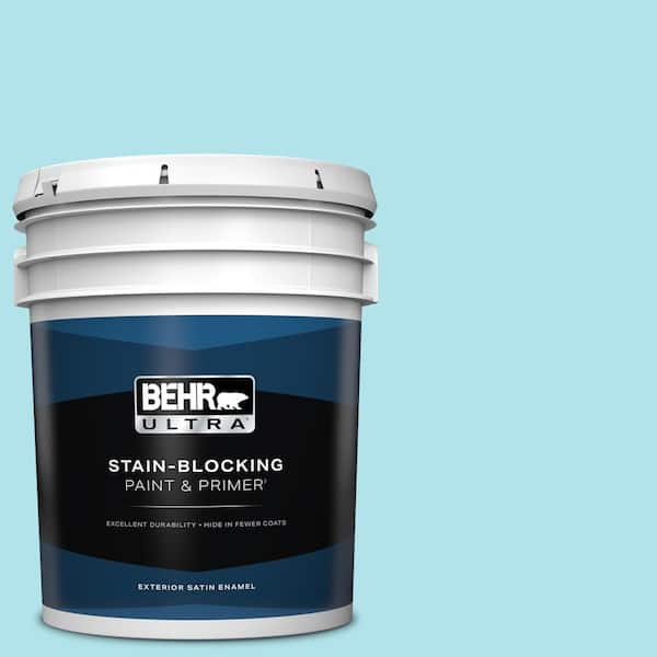 BEHR ULTRA 5 gal. #P480-2 Crystal Falls Satin Enamel Exterior Paint & Primer