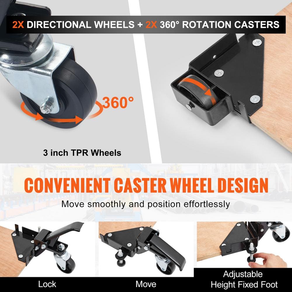 Adjustable Black Steel Heavy Duty Mobile Base Stand