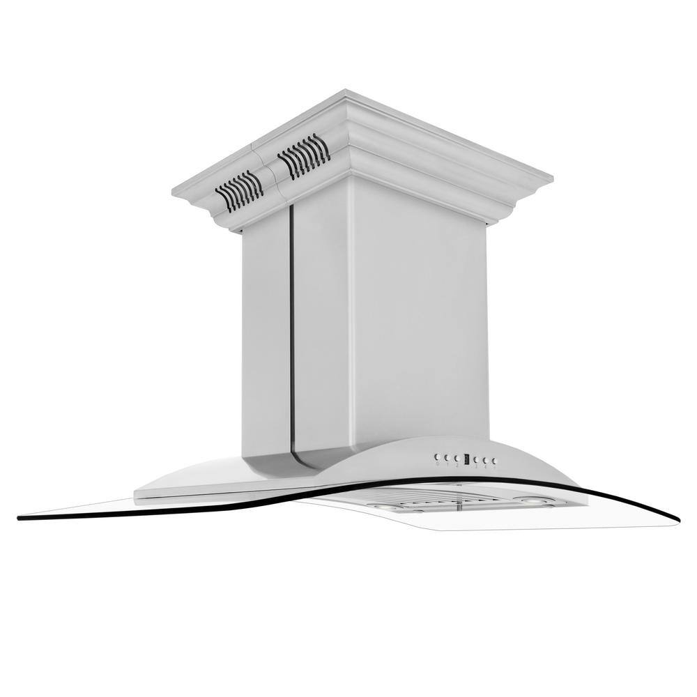 36" Stainless Steel Island Range Hood with Built-in Speakers
