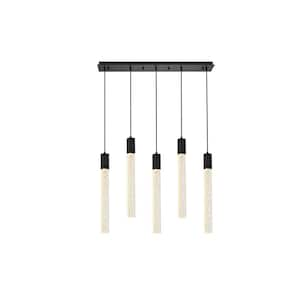 Timeless Home 36 in. 5-Light Black Pendant Light