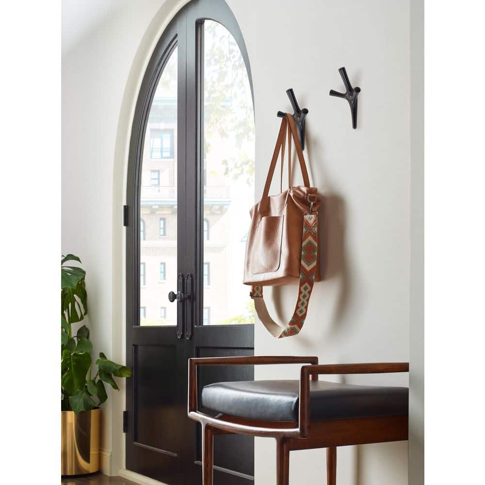 Matte Black Triple Prong Decorative Wall Hook