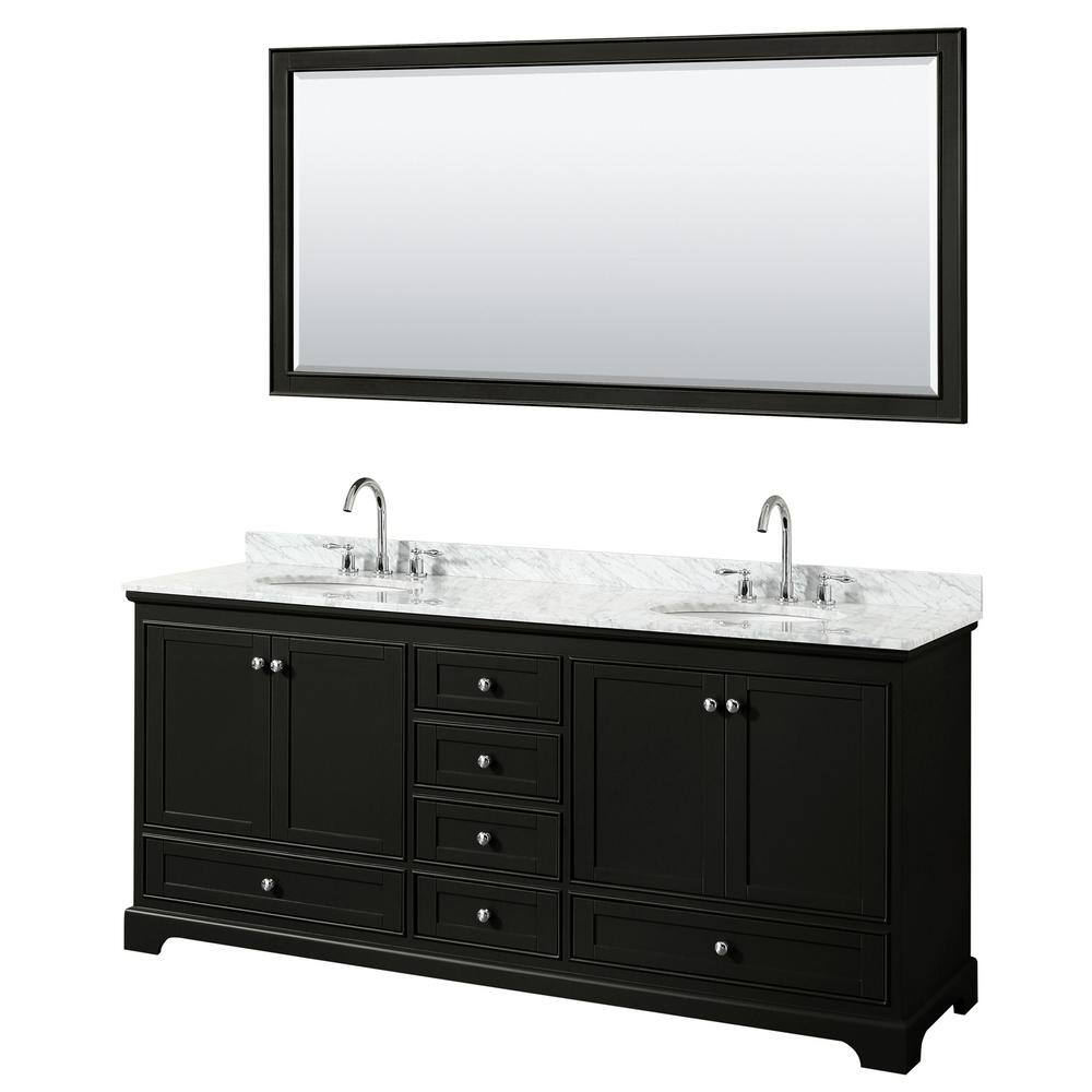 Wyndham Collection Deborah 80 in. Double Vanity in Dark Espresso with