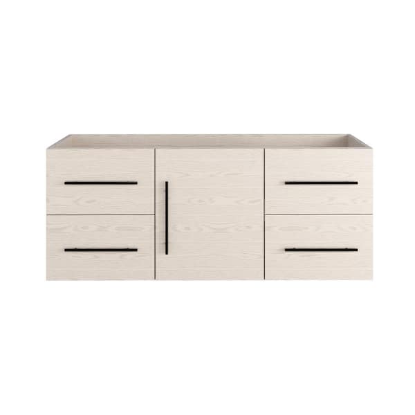 Napa 60 in. W x 22 in. D x 21 in. H Single Sink Bath Vanity Cabinet without Top in Natural Oak, Wall Mounted