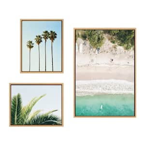 33 in. x 23 in. Sylvie Tropical Beach Framed Canvas Set Framed Canvas Wall Art (Set of 3)
