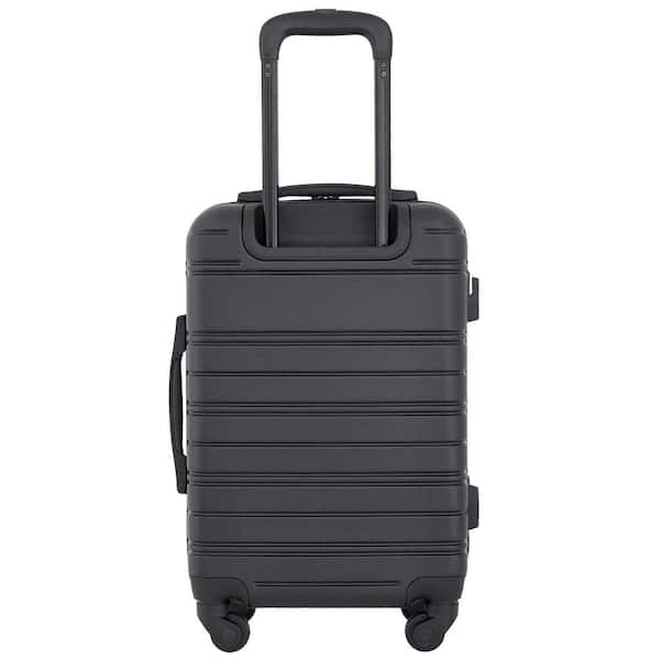 Kensie 20 in. Black Rolling Hard Case Carry-On with Luggage Tag KN