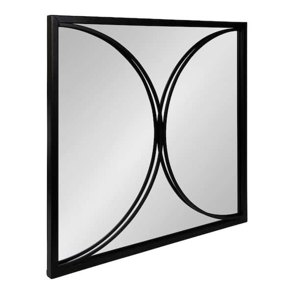 Kate and Laurel Olea 28 in. x 28 in. Classic Square Framed Black Wall Accent Mirror