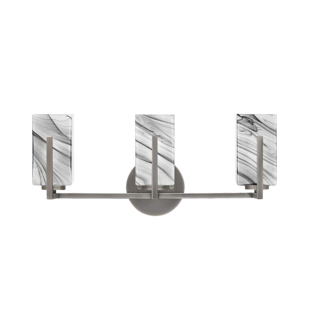 Cottonwood 20.75 in. 3-Light Vanity Light Graphite with 3.5 in. Square Onyx