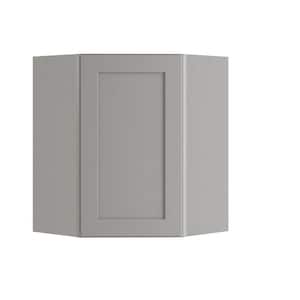 Newport Pearl Gray Painted Plywood Shaker Assembled Angle Corner Kitchen Cabinet SftCls L 20 in. W x 12 in. D x 30 in.H