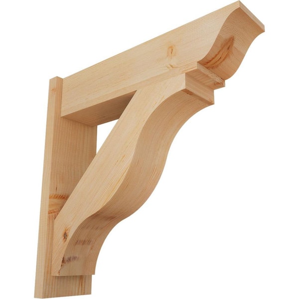 Ekena Millwork 8 in. x 28 in. x 28 in. Fuston Traditional Smooth Douglas Fir Outlooker