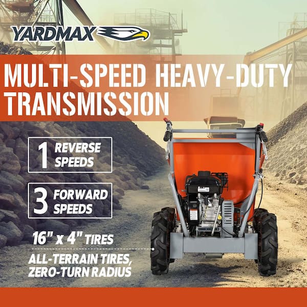 YARDMAX YD4103 Power Wheelbarrow 660lb. Capacity Briggs CR950 6.5 hp 208cc YD4103