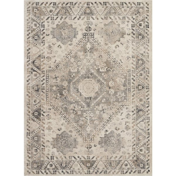 Fusion Cream/Grey 8 ft. x 11 ft. Persian Farmhouse Area Rug