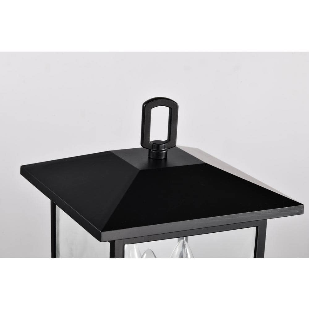 Jamesport Matte Black Aluminum Outdoor Post Lantern with Clear Glass