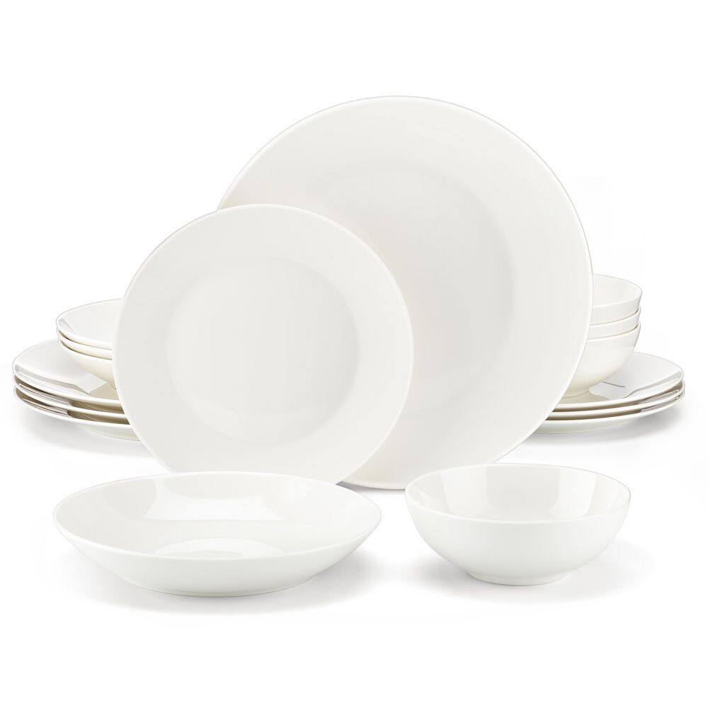 MALACASA Blance Porcelain China Dinnerware Set - Service for 12