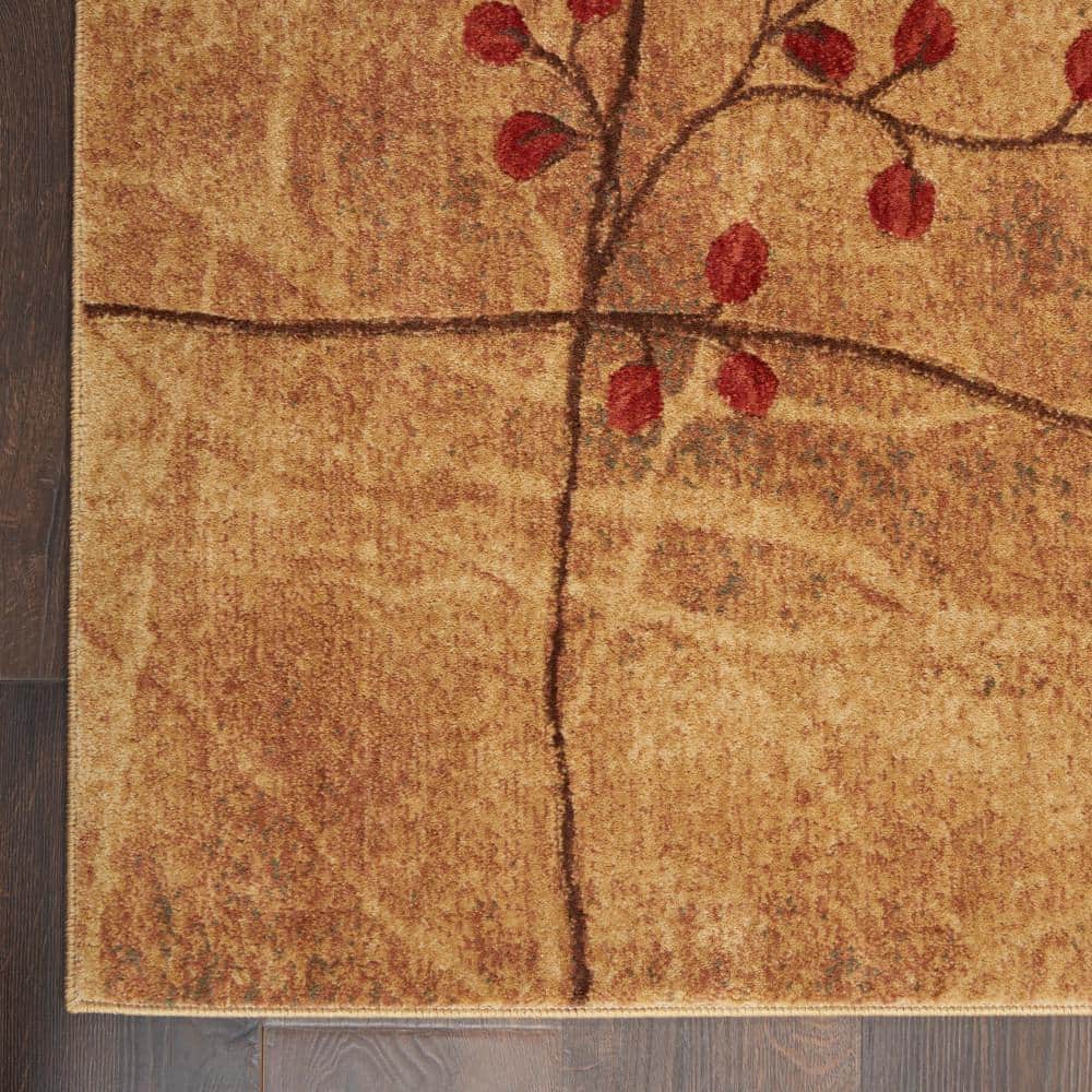 Handmade Latte Synthetic Rectangular Medium Rug