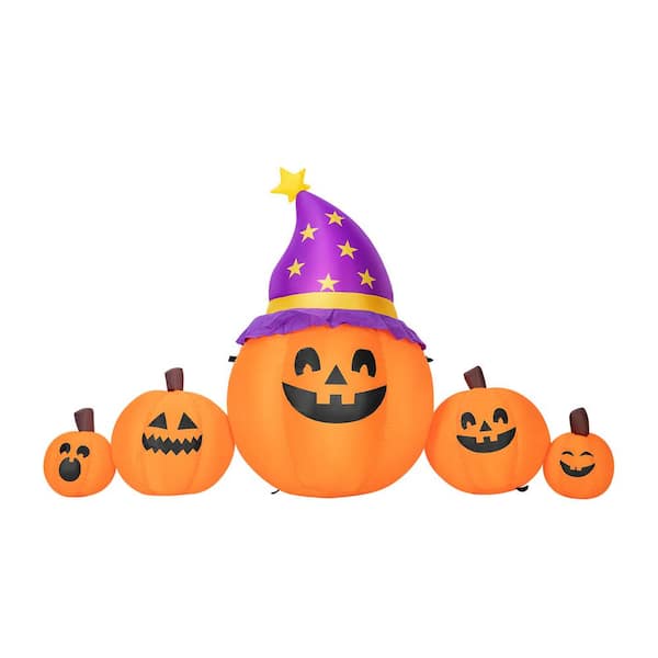 6 ft. Outdoor Inflatable LED Lighted Long Pumpkin Family