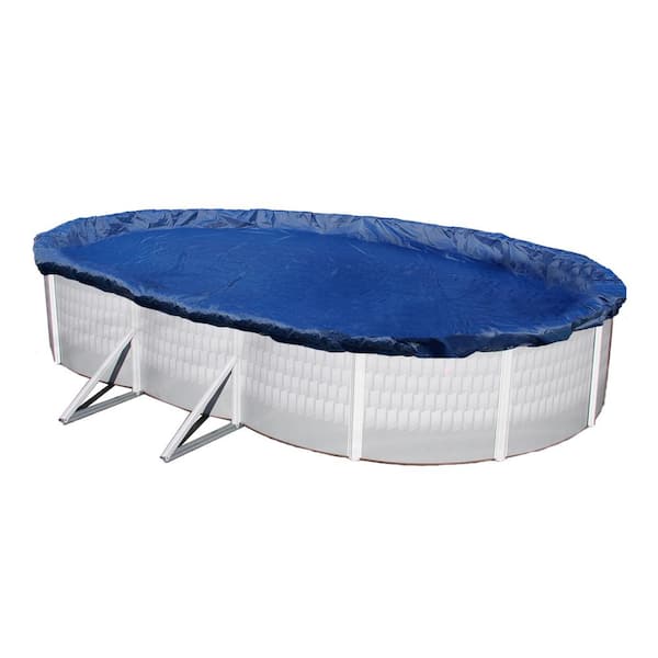 Blue Wave 15-Year 15 ft. x 30 ft. Oval Royal Blue Above Ground Winter Pool Cover