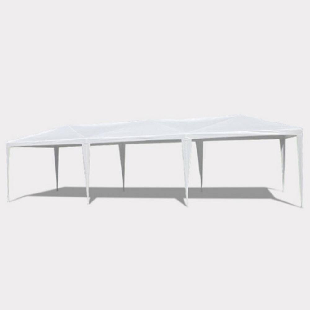 White Heavy Duty 10x30 Outdoor Party Canopy Tent with Removable Sidewalls