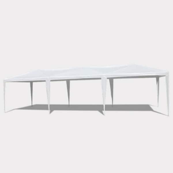Unbranded 10 ft. x 30 ft. Outdoor Gazebo Wedding Party Canopy Tent with 5 Removable Sidewalls, White