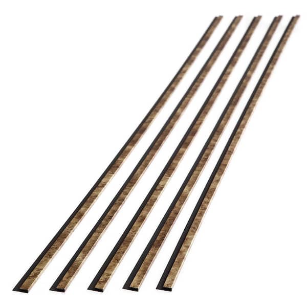 Fasade Bermuda Bronze 47 in. Vinyl Backsplash Accessory J-Trim (5-Pack)