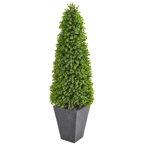 Nearly Natural Indoor Outdoor 57 Eucalyptus Topiary Artificial Tree In 