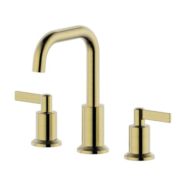 Fontaine by Italia Concorde 8 in. Widespread Double Handle Bathroom Faucet With Drain in Polished Gold
