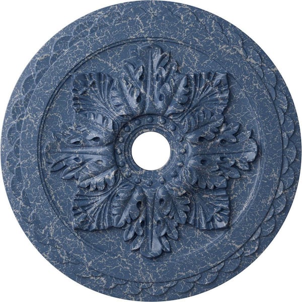 Ekena Millwork 2 in. x 23-5/8 in. x 23-5/8 in. Polyurethane Bordeaux Deluxe Ceiling Medallion, Americana Crackle