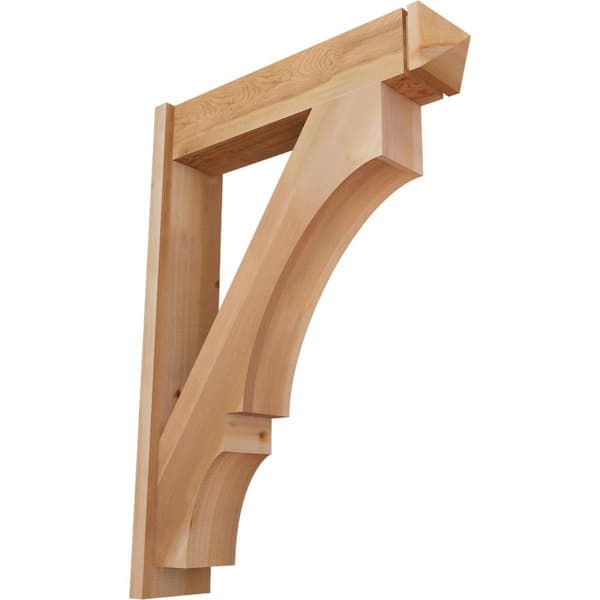 Ekena Millwork 8 in. x 44 in. x 32 in. Western Red Cedar Balboa Arts and Crafts Smooth Outlooker